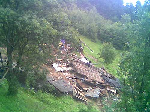 Valea Vaserului - alunecare de teren